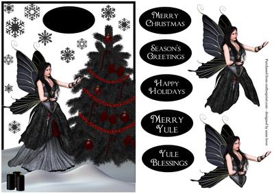 Gothic Christmas Fairy & Black Tree