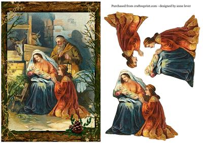 A Vintage Nativity with Decoupage
