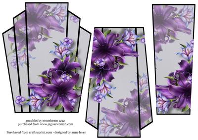 Art Deco Stacker Topper - Deep Purple Lilies