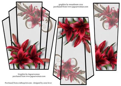 Art Deco Stacker Topper - Red Lilies