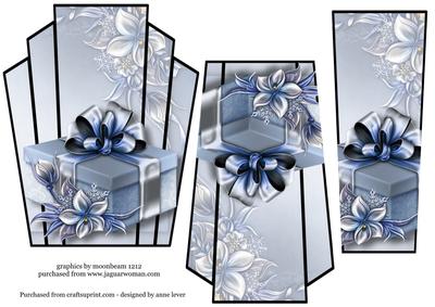 Art Deco Christmas Stacker Topper - Blue Gift Box