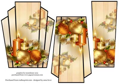 Art Deco Christmas Stacker Topper - Golden Candles