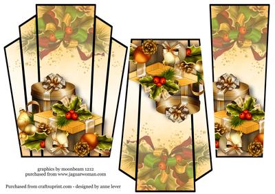 Art Deco Christmas Stacker Topper - Golden Gift Box