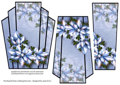 Art Deco Christmas Stacker Topper - Blue Poinsettias