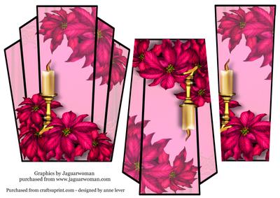 Art Deco Christmas Stacker Topper - Pink Poinsettias