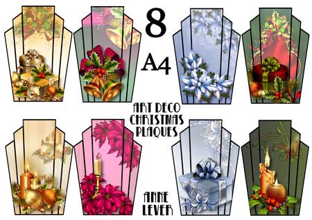 8 A4 Art Deco Christmas Plaques Bumper Kit