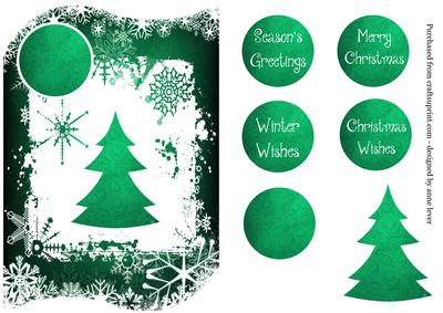 Christmas Trees & Snowflakes Shaped Topper - Teal
