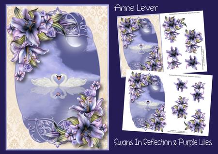Swans in Reflection & Purple Lilies Mini Kit