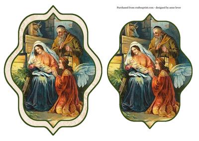 Shaped Christmas Topper - Nativity Scene