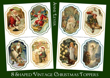 8 Shaped Vintage Christmas Toppers Mini Kit