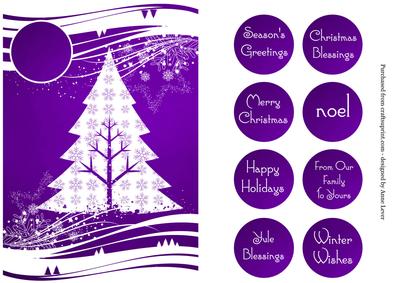 Christmas Tree White Silhouette - Purple