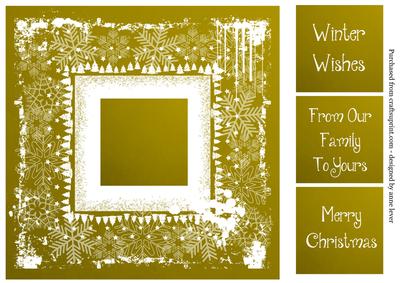 Snowflakes Square White Silhouette - Green