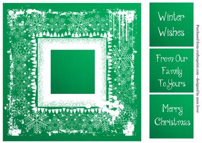 Snowflakes Square White Silhouette - Teal