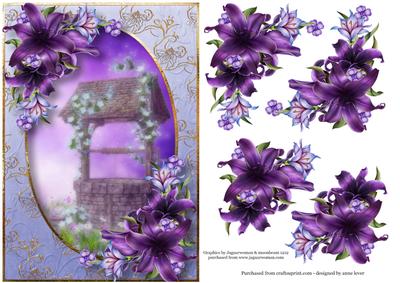 Fantasy Wishing Well & Deep Purple Lilies