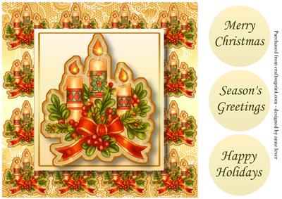 Vintage Christmas Candles & Holly