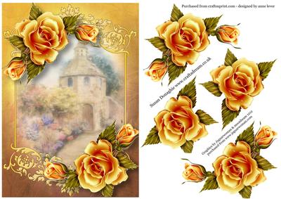 Golden Autumnal Roses at the Dovecote