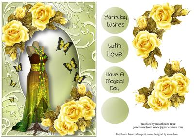 Beautiful Autumnal Dress & Yellow Roses