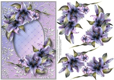 Wynter Lilies on a Fancy Silver Frame
