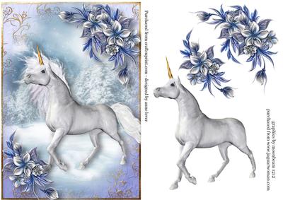 The Snow Unicorn & Winter Flowers