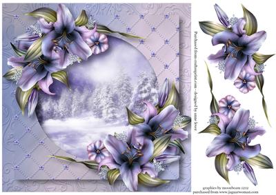 Gorgeous Wynter Lilies Snowy Scene
