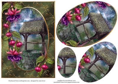Fuschia Wishing Well Pyramid Topper