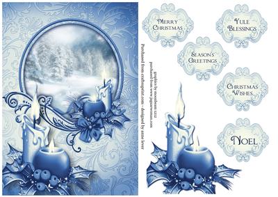 Blue & White Snowy Christmas