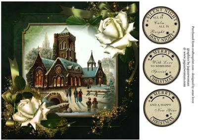 Beautiful Christmas Roses & Church