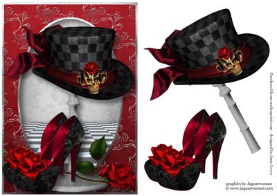 Gothic Elegance - Hat, Shoes & Roses