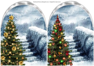 2 Snowy Steps Arched Christmas Toppers