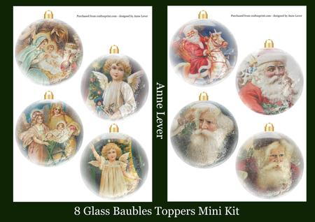 8 Glass Bauble Toppers Christmas Mini Kit