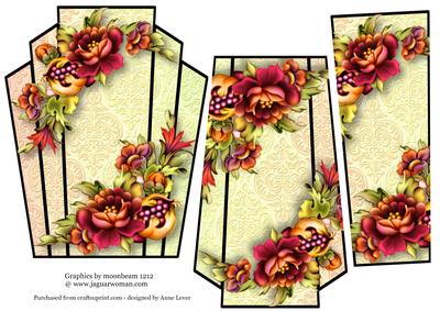 Art Deco Stacker Topper - Victorian Autumn Flowers