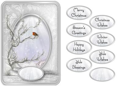 Christmas Robin with Silver Frame