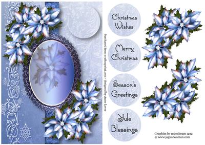 Beautiful Blue Poinsettia Christmas