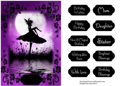 Fairy Silhouette in Purple & Greetings