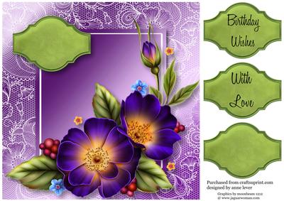 Gorgeous Purple Wild Roses Lacey Square