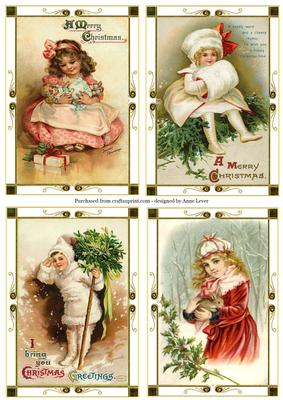 Vintage Christmas Children Toppers