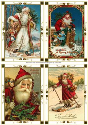 Vintage Father Christmas Toppers