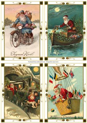 Vintage Father Christmas Transport Toppers