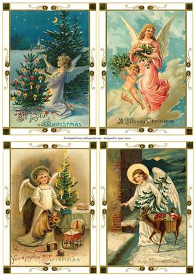 Vintage Christmas Angel Toppers