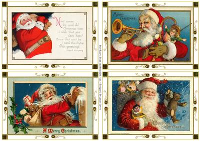 Landscape Vintage Santa Toppers Set 1