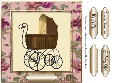 Vintage Pram Baby Girl
