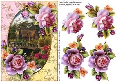 Mountain Log Cabin & English Roses