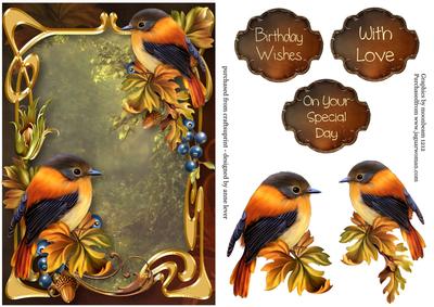 Gorgeous Birds on an Art Nouveau Frame
