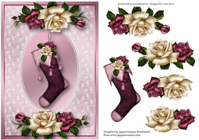 Antique Roses Christmas Stocking