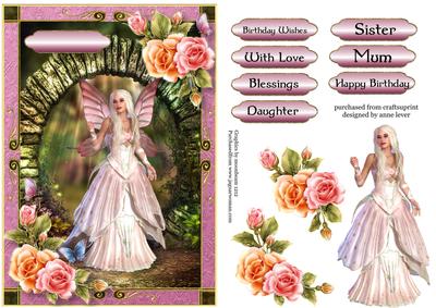 Beautiful Fairy with Glowing Roses