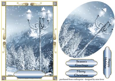 Snowy Enchanted Christmas Street Lamp