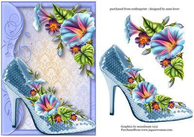 Sequin Shoe & Morning Glory Flowers