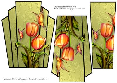 Art Deco Stacker Topper - Tulips & Butterflies