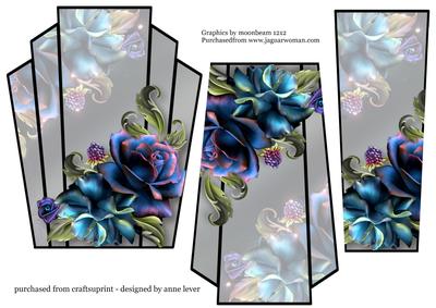 Art Deco Stacker Topper - Blue Roses