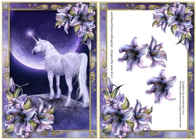 Unicorn Moon & Purple Lilies